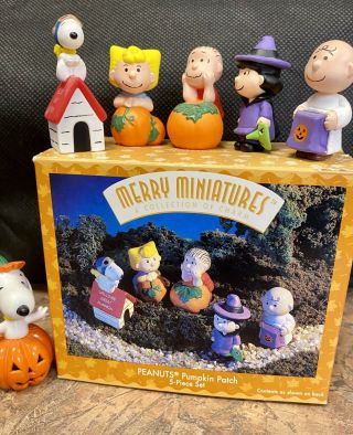 Vintage Hallmark Merry Miniatures Peanuts Pumpkin Patch 5 Piece Set,