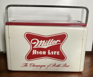 Vintage 1950s Miller High Life Metal Beer Cooler
