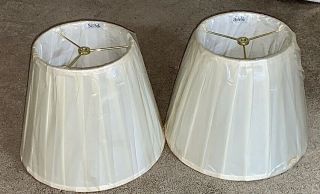 Set Of 2 Vintage Stiffel Lamps Shades 10 1/2” H X 13” W Plastic Covers
