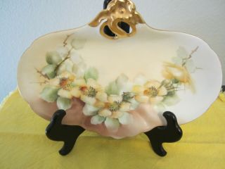 Antique Limoges D & C,  Delinieres & Co. ,  France,  Hand Painted Candy Plate/tray