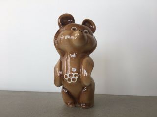 1980 Olympics Bear Misha // Porcelain Souvenir Ussr Soviet Moscow Russia Vintage