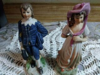 Figurines - Pinkie & Blue Boy - Ceramic - Vintage - 8 " 7all