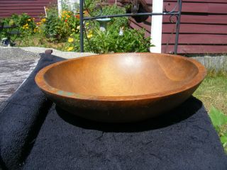 Vintage Wooden Bowl 10 - 1/2” Natural Color