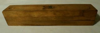 Antique Vintage Wooden Pencil Box - With Three Compartments To Hold Pencil 