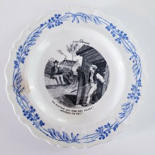 Antique Creil Et Montereau Terre De Fer Ironstone Dessert Plate A La Campagne