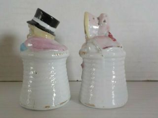 Antique German Kate Greenaway Porcelain Figural Boy & Girl Salt & Pepper Shakers 2
