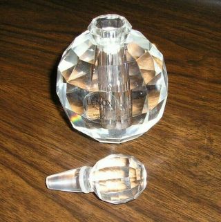 Lenox Cut Crystal Perfume Bottle W/ Stopper 4 Inches Tall