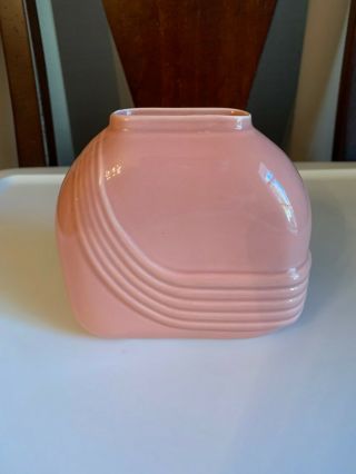 Vintage Dusty Rose Pink Art Deco Ceramic Vase 5 Inches Tall Pottery