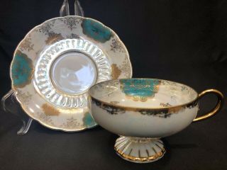 Vintage Royal Halsey Lipper & Mann Very Fine Porcelain Tea Cup & Saucer Set