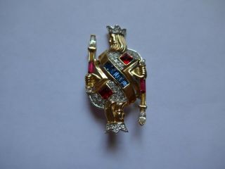 Vintage Crown Trifari King Of Diamonds Brooch - Signed And Patent Pending