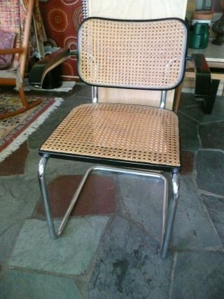 Vintage Mid Century Modern Marcel Breuer Chrome Cesca Arm Chair 1970s KNOLL 2