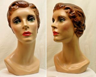 Vintage Mannequin Head - Early 50’s - Hat Display Model By Leadworks - Cleavland - Oh - 19