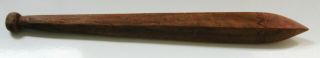 Vintage Hand Carved Wood Pointed Club Spear 17 " Long