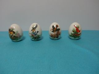 Vintage Avon Four Seasons Porcelain Eggs Birds Spring Summer Autumn Winter