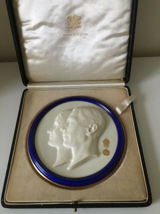 Royal Worcester Boxed Plaque 1937 Coronation Of King George Vi