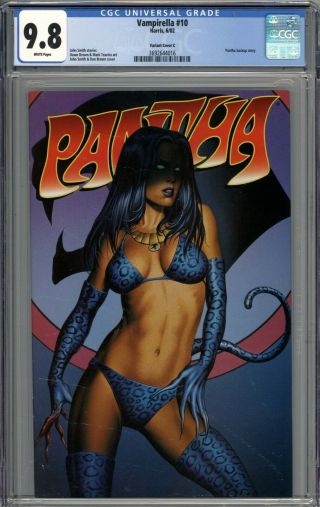 Vampirella 10 Cgc 9.  8 Nm/mt Variant Cover Pantha Backup Story White Pages