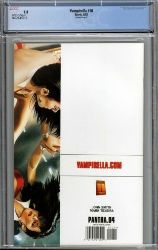 Vampirella 10 CGC 9.  8 NM/MT Variant Cover Pantha Backup Story WHITE PAGES 2