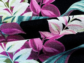 Hawaiian Orchids Barkcloth Vintage Fabric Drape Curtain 40 ' s Island Life 3