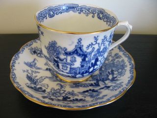 Royal Albert Crown China Blue White Tea Cup And Saucer
