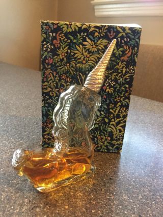Vintage Avon Perfume Bottle: Unicorn With Large Box (1970’s)