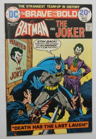 Brave And The Bold 111 - Batman & The Joker - Dc 1974 Vf/nm Vintage Comic
