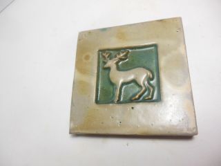 Mercer Moravian Pottery & Tile Red Ware Art Bucks Deer Stag Approx.  4 " 