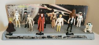 Vintage 1978 Kenner Star Wars Mail Away Action Figure Display Stand With Figures