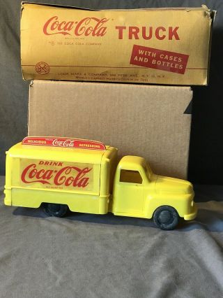 Vintage Marx Coca - Cola Truck With Box 1940’s Plastic