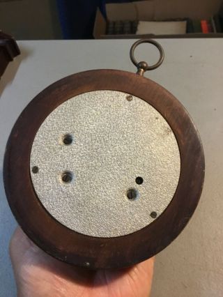 Vintage,  Round GERMAN BAROMETER,  5 1/2” Wood Diameter,  3 1/4” Diameter for Glass 2