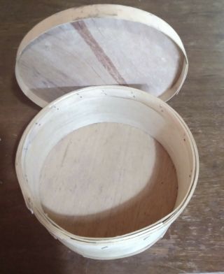 Vintage Round Wooden Cheese Box 9.  5 " X 4.  25 " Home Decor
