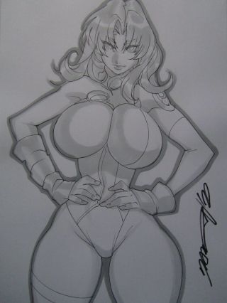 Fairchild Gen13 Thicc Girl Sexy Busty Sketch Pinup - Daikon Art