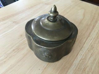 Vintage Brass Trinket Box (made In Hong Kong) 3.  25 In L X 3.  25 In W X 3.  25 In H