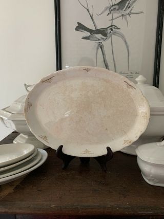 Antique Vintage Platter - Rustic Ironstone /farmhouse Style