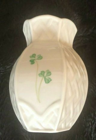 Belleek Shamrock Trellis Violet Vase,  Hand Crafted In Ireland,