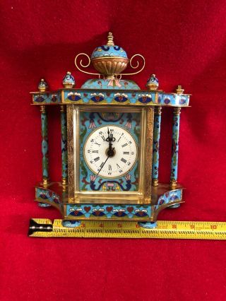 Vintage Chinese Cloisonne Enamel Clock