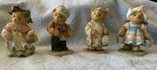 Cherished Teddies Across The Seas 4 Figurines.