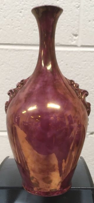 Cac Lenox American Belleek Iridescent Luster Flambé Glaze Porcelain Vase