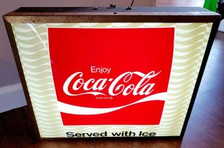 Vintage Enjoy Coca - Cola Lighted Bubble Sign Swihart Products -