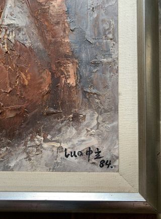 Vintage Chinese Artist Oil Painting Signed 3