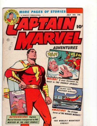 Captain Marvel Adventures 146 Fawcett 1953 Unholy Spider 8.  5