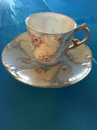 Unknown Maker Bone China Demitasse Cup And Saucer