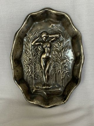 Vintage Antique Very Sexy Unger Brothers Sterling Silver Art Nouveau Pin Tray