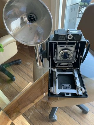 Vintage Busch Pressman Model D 4x5 " Vue - Focus Top Rangefinder Camera - W/flash
