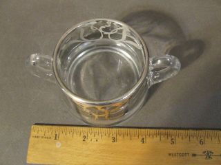VINTAGE SILVER OVERLAY GLASS OPEN SUGAR BOWL 3