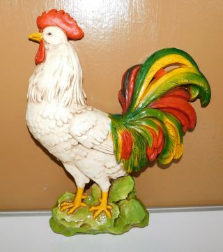 Vintage Homco Rooster Syroco Plastic Wall Hanging Plaque Farm Decoration