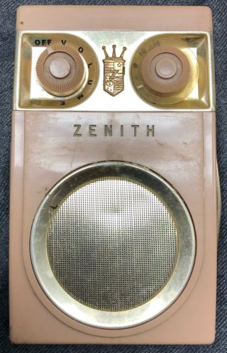 Vintage 1950s Beige Zenith Royal 500 Transistor Radio Not 7z240