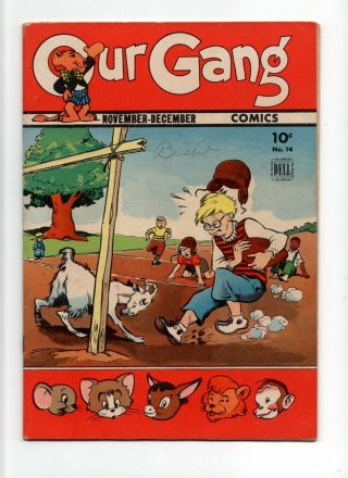 Our Gang 14 F/vf 7.  0 Dell Comic Tom Jerry Little Rascals Gold 10c