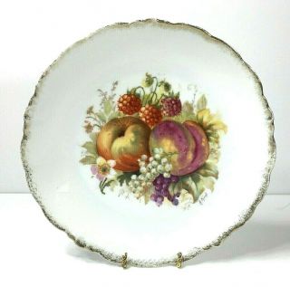 Antique J & C Malmaison Bavaria Hand Painted Plate Peaches & Berries 1872 - 1898
