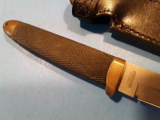 Vintage Cold Steel Recon Tanto Dagger Brass Guard Pommel Leather Case 2