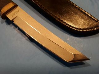 Vintage Cold Steel Recon Tanto Dagger Brass Guard Pommel Leather Case 3